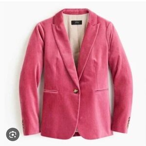 J Crew Pink Blazer Velvet Jacket
